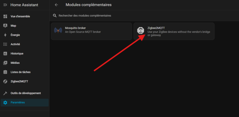 Installation de Zigbee2MQTT sur Home Assistant